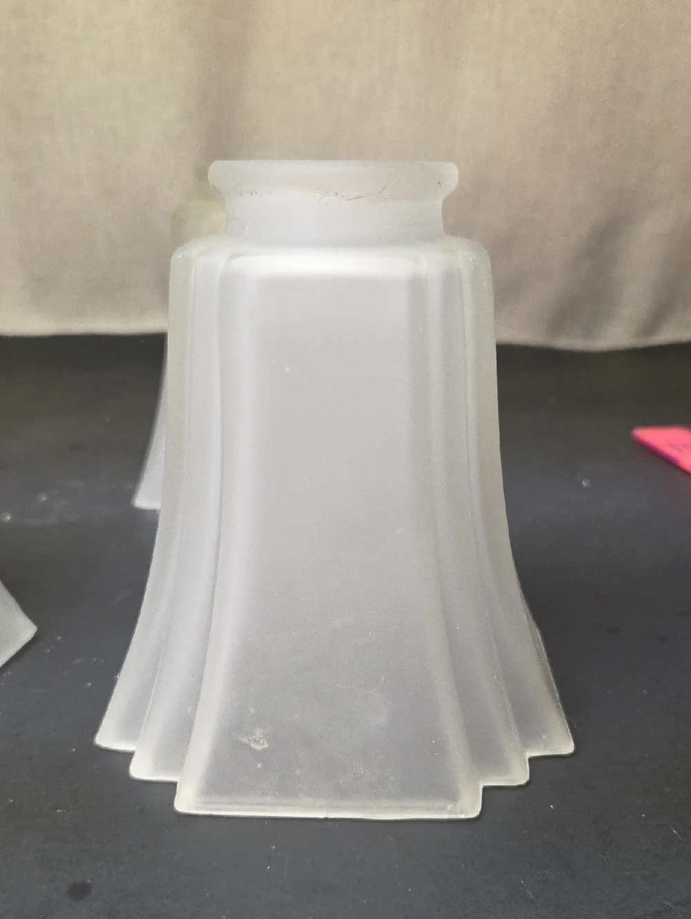 Set of 3 Bell Flared Shape 5 inch, Frosted, Fluted Lamp Light Shade, 2